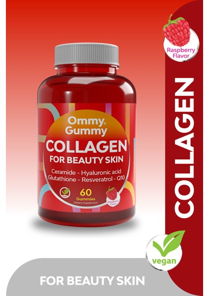 Collagen Cilt Vitamini 60 Adet ( Kolajen, Seramid, Hyaluronik Asit, Resveratrol, Q10 )