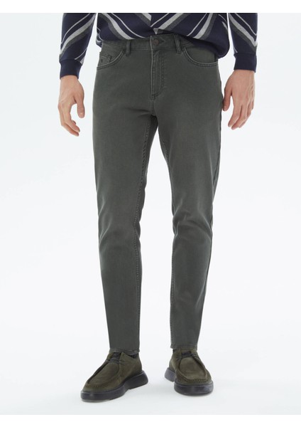 Haki Slim Fit Denim Pamuk Karışımlı Pantolon fiyatları