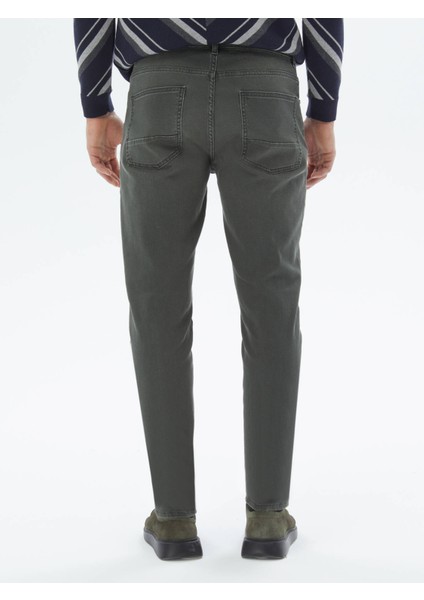Haki Slim Fit Denim Pamuk Karışımlı Pantolon indirimleri