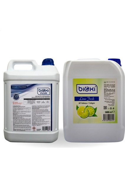 ® Alkol Bazlı Dezenfektan 5 Lt + Bioxi® Misket Limonu Taze 80° Kolonya 5 Lt | Maksimum Hijyen ve Ferahlatıcı Koku