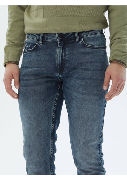 Lacivert Slim Fit Denim Pamuk Karışımlı Pantolon modelleri