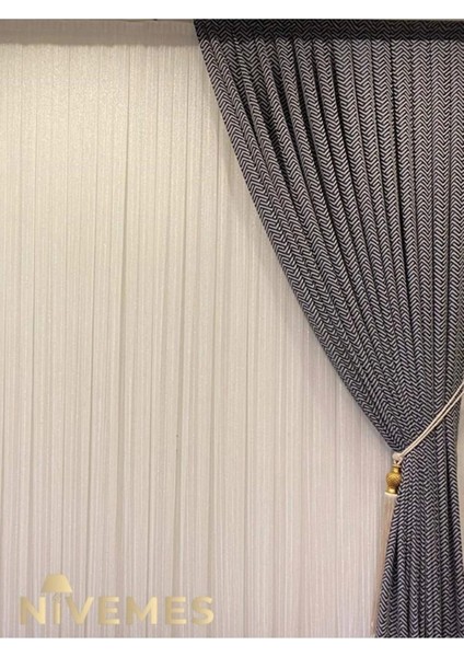 Greek Gümüş Fitilli 1/3 Sık Pileli Tül Perde fırsatları