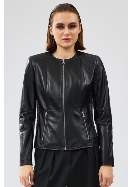 Irina Kadın Siyah Deri Ceket 24WGE52251M modelleri