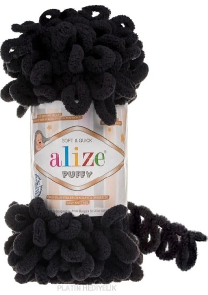 Puffy 5'li Paket (5X100GR) El Örgü Ipi ( 1060 Siyah ) fiyatları