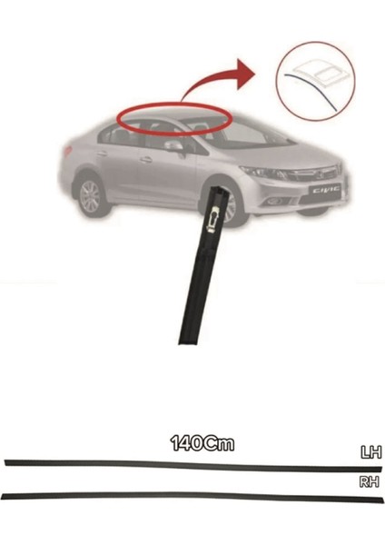 Honda Fb7 Civic Tavan Çıta Sağ Sol 2012-2015