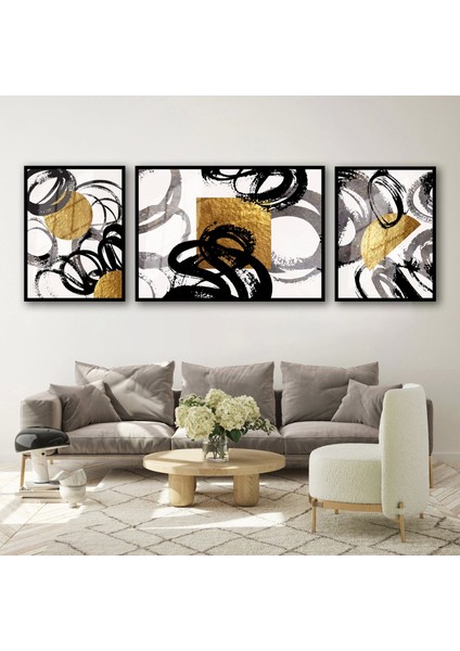 3 Parça Çerçeveli Dekoratif Soyut Ahşap Tablo Seti Bestablo fiyatları