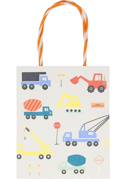 - Construction Party Bag - Inşaat Parti Çantaları - 8'li