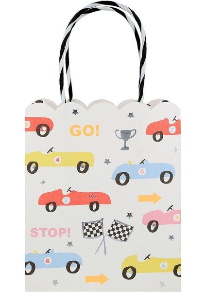 - Race Car Party Bags - Yarış Arabaları Parti Çantaları - 8'li