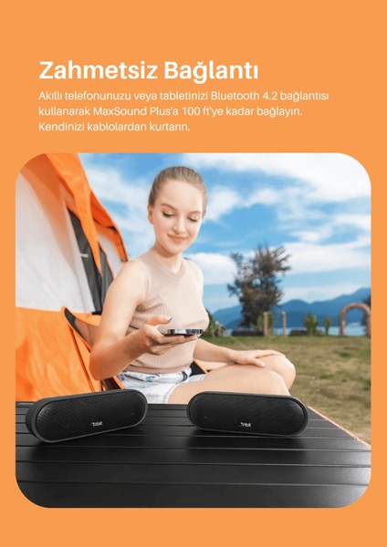 BTS25 Maxsound Plus 2X12W 20 Saat Oynatma Süresi Ipx7 Su Geçirmez Taşınabilir Tws Bluetooth Hoparlör Siyah