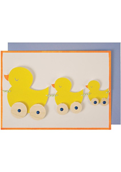 Meri Meri - Duck Train Garland Card - Ördek Tren Tebrik Kartı