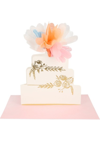 Meri Meri - Floral Cake Card - Çiçekli Pasta Tebrik Kartı