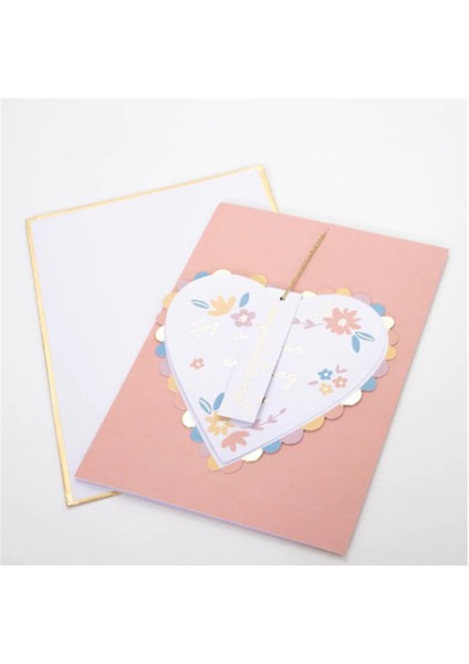 Meri Meri - Heart Wedding Card - Kalpli Evlilik Tebrik Kartı