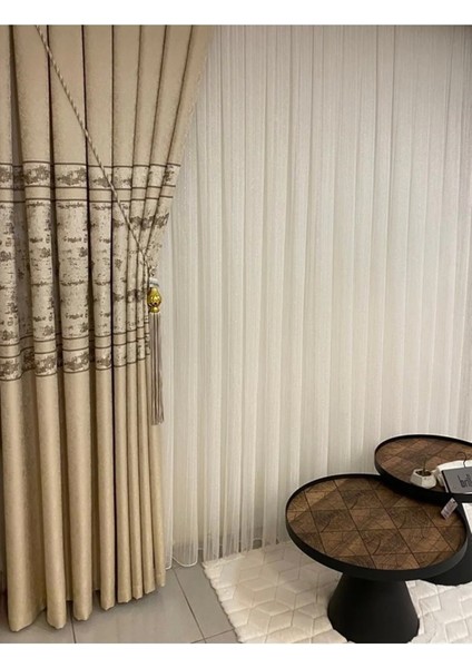 Greek Gold Fitilli 1/3 Sık Pileli Tül Perde fırsatları