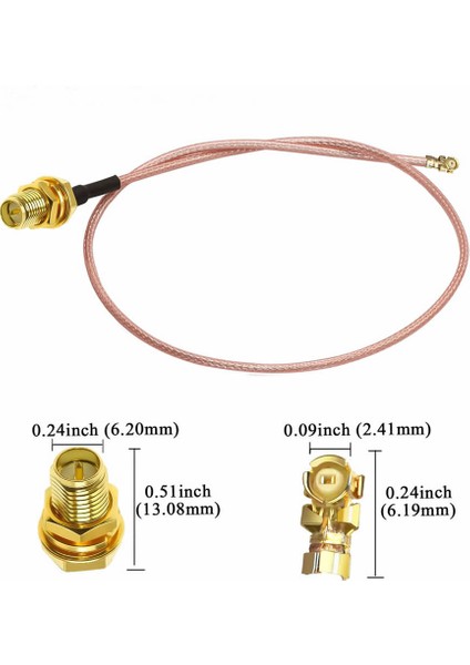 30cm RP SMA Dişi ( Erkek ) Ipex Mhf1 RF Bağlantı Kablosu 0-6GHz Altın Kaplama Konnektör Koaksiyel Kablo UFL U.FL IPX IPEX Mini PCIe Anten 1.13 Wifi Gsm Gps FPV Lora Helium Router Modem GPRS