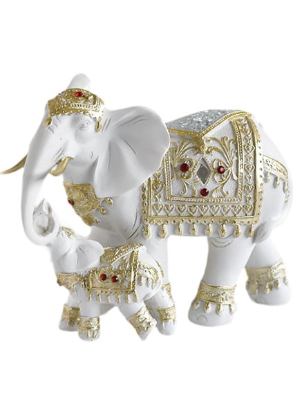 Masa Dekorasyonu Feng Shui Dekor Fil Heykelleri Masaüstü Ev Masası Beyaz Altın (Yurt Dışından) fiyatları