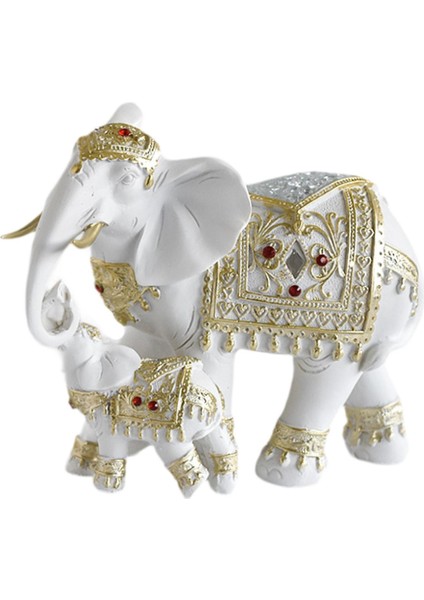 Masa Dekorasyonu Feng Shui Dekor Fil Heykelleri Masaüstü Ev Masası Beyaz Altın (Yurt Dışından) modelleri