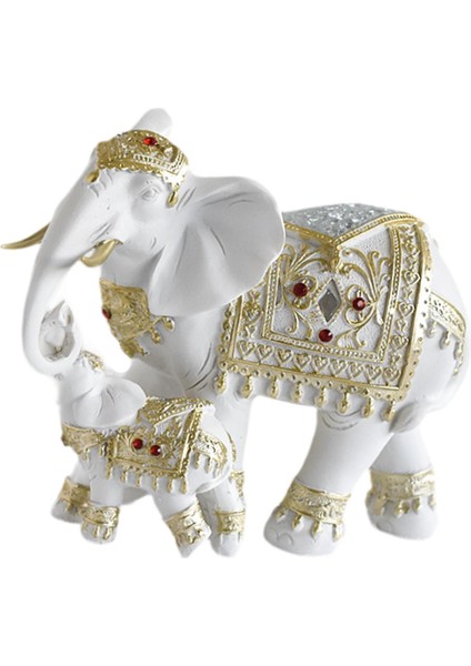 Masa Dekorasyonu Feng Shui Dekor Fil Heykelleri Masaüstü Ev Masası Beyaz Altın (Yurt Dışından) indirimleri
