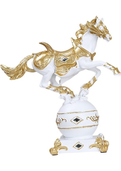 Reçine At Heykeli Tv Sehpası Hayvan Heykelleri Reçine Malzeme At Süsü 24X27X11CM Beyaz ve Altın (Yurt Dışından) indirimleri