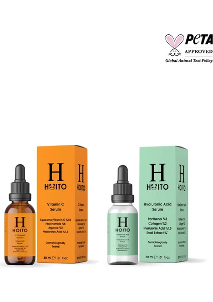 C Vitamini Serumu 30 ml & Hyalüronik Asit Serum 30 ml 2'li Set