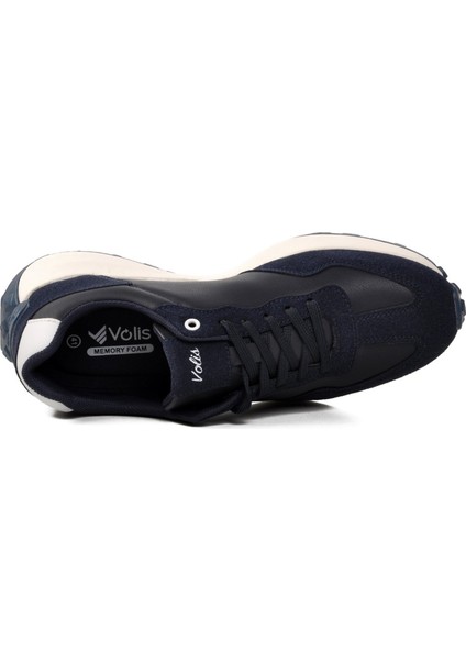 Erkek Lacivert Bağcıklı Memory Foam Hafızalı Taban Sneaker Spor Ayakkabı 23528