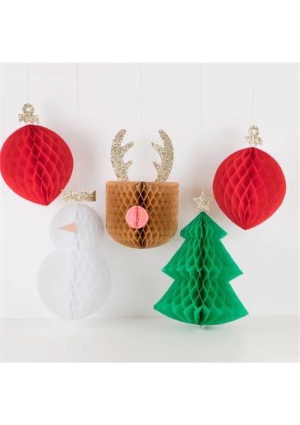 - Large Hanging Honeycombs Decorations - Büyük Asılan Petekli Dekorlar - 5li modelleri