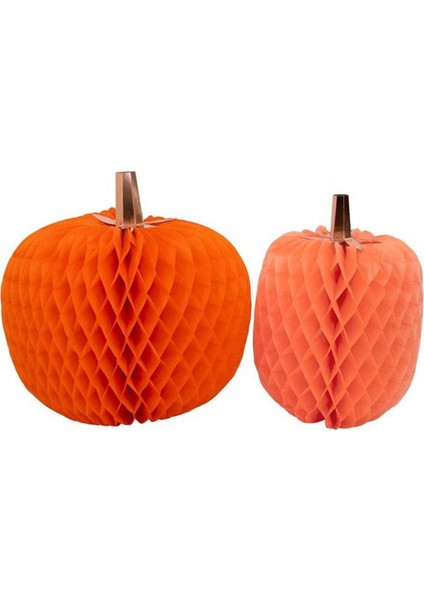 - Halloween Honeycomb Pumpkins - Dev Bal Kabağı Petekli Süsler