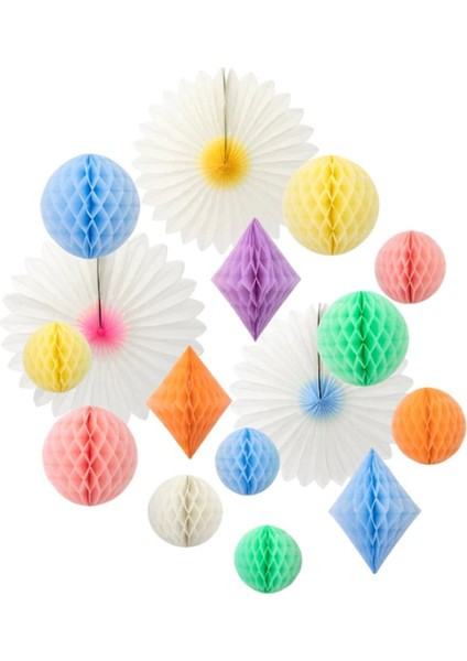 - Pastel Honeycomb Decoration Kit - Pastel Petek Dekor Kiti - 16LI