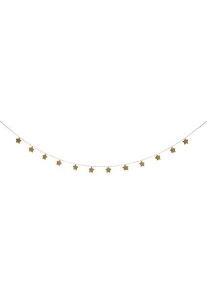 - Gold Knitted Star Garland - Altın Yıldızlı Asılan Süs