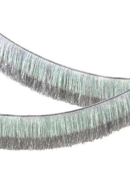 - Silver Iridescent Tinsel Fringe Garland - Gümüş Püsküllü Asılan Süs