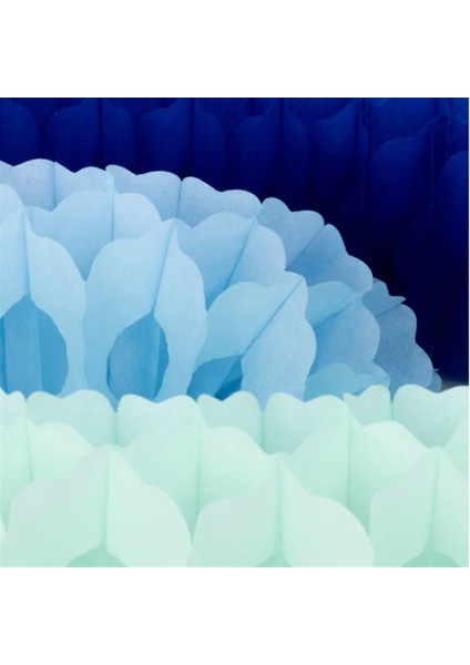- 3 Blue Honeycomb Garlands - Mavi Petek Asılan Süsler - 3lü fırsatları
