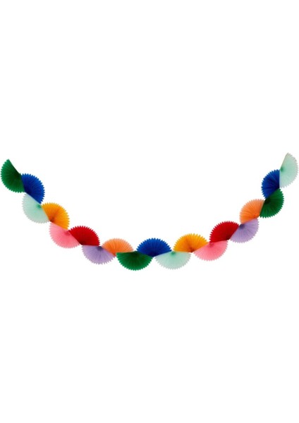 - Rainbow Honeycomb Fan Garland - Gökkuşağı Petekli Yelpaze Asılan Süs