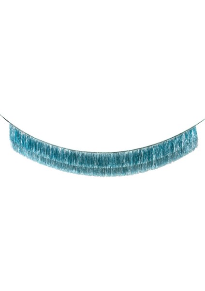 - Blue Tinsel Fringe Garland - Mavi Püsküllü Asılan Süs