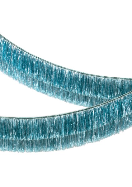 - Blue Tinsel Fringe Garland - Mavi Püsküllü Asılan Süs