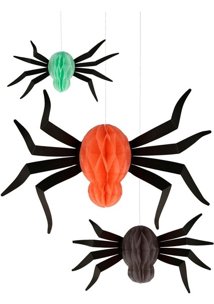 - Hanging Honeycomb Spiders - Asılan Örümcek Süsleri - 12'li