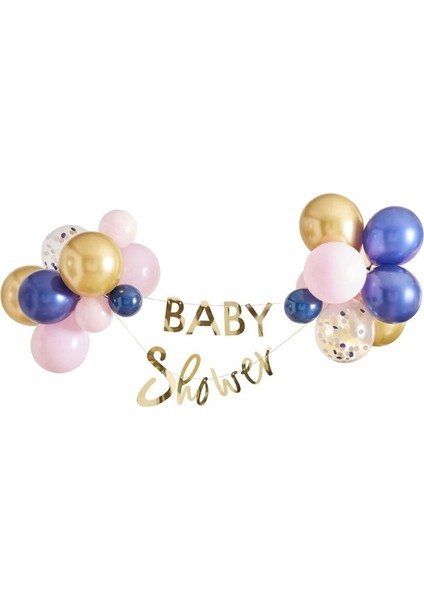 - Baby Shower Yazısı ve Balon Dekorlar - Altın