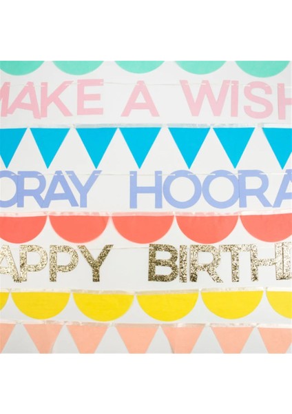 - Rainbow Birthday Garland - Gökkuşağı Doğum Günü Asılan Süsler - 8 Parça modelleri