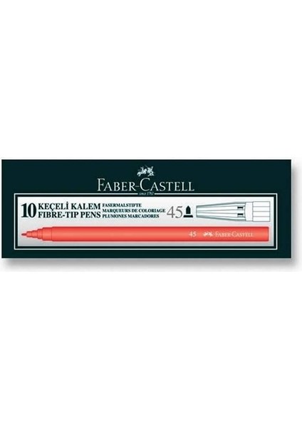Faber Castell 45 Kırmızı Keçeli Kalem (10 Lu Kutu) fiyatları