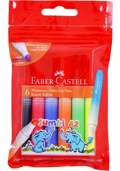 Faber Castell Jumbi 42 Keçeli Kalem 6 Renk 30642
