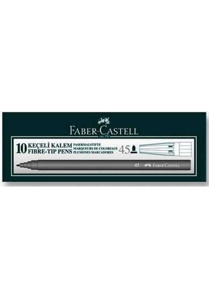 Faber Castell 45 Siyah Keçeli Kalem (10 Lu Kutu) fiyatları