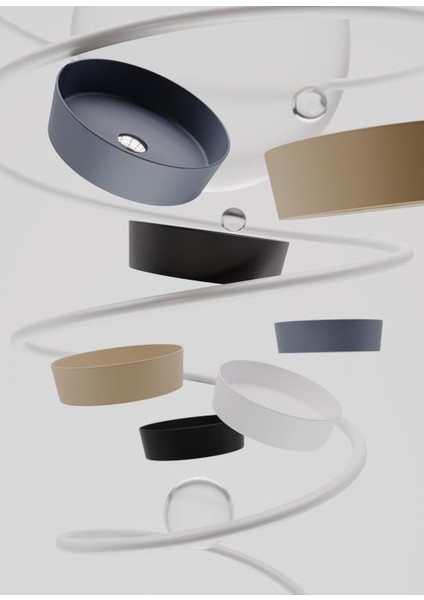 Loop Masa Üstü Çanak Lavabo Antrasit Mat 45CM fiyatları