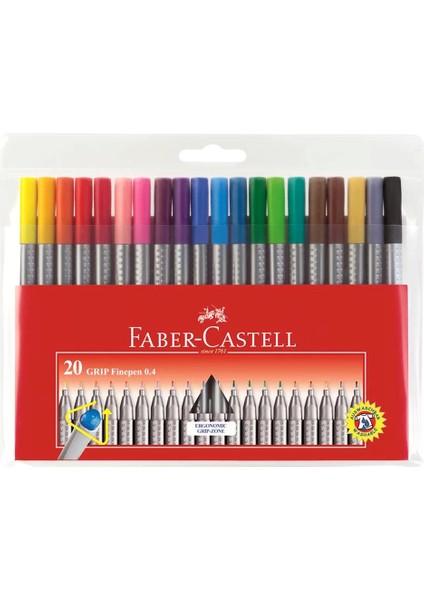 Faber Castell Grip Finepen 0.4 mm 20'li