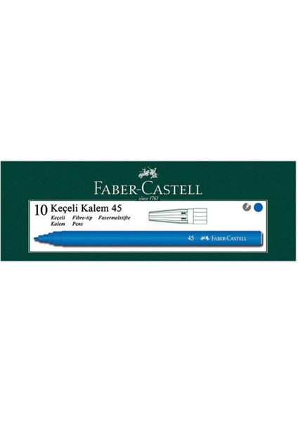 Faber Castell Mavi Keçeli Kalem (10 Lu Kutu) fiyatları
