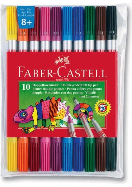Faber Castell Çift Uçlu Keçeli Kalem 10 Renk