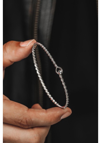 Erkek Gümüş Bileklik - El Yapımı Ince Gümüş Zahir Erkek Bileklik Kelepçe modelleri