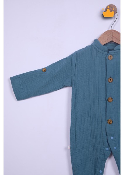 Begi %100 Pamuk Müslin Kız Erkek Bebek Uzun Kollu Çıtçıtlı Tulum 22401
