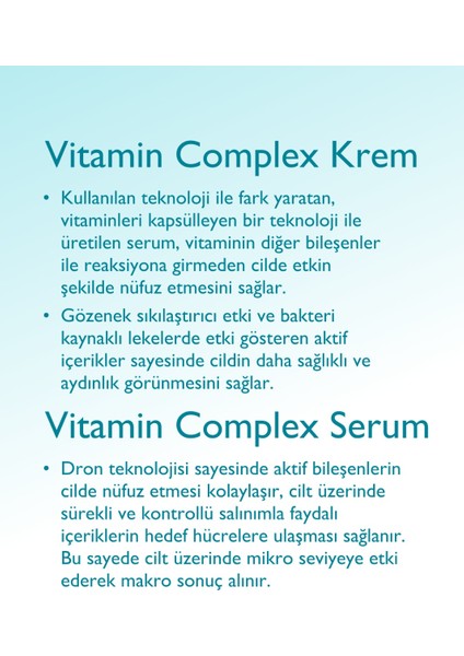 Vitamin Kompleks Krem & Vitamin Kompleks Serum & Hassas Peeling Krem 3'lü Set