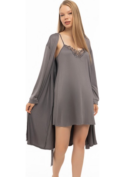 Mikro Penye Kumaş Gecelik Sabahlık Takımı fiyatları