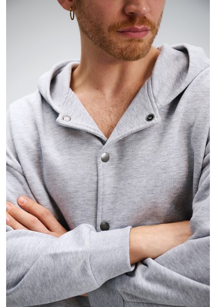 Erkek Timeless Bang Oversize Gri Sweatshirt