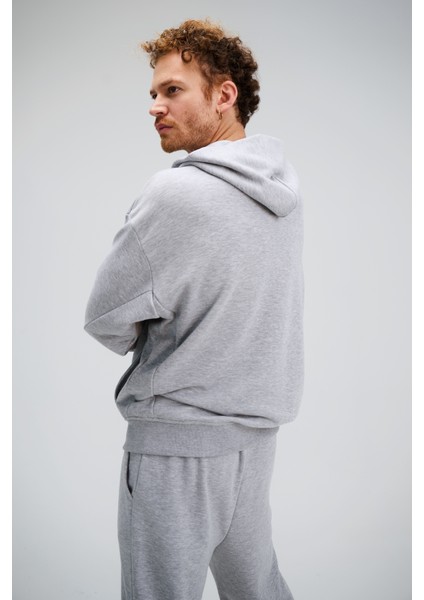 Erkek Timeless Bang Oversize Gri Sweatshirt