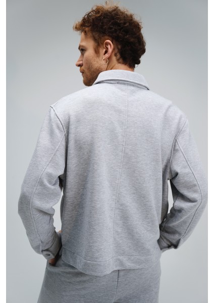Erkek Timeless Polo Yaka Gri Sweatshirt fırsatları